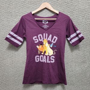 DISNEY Women’s Lion King Squad Goals Graphic V Neck Short Sleeve Tee Size L